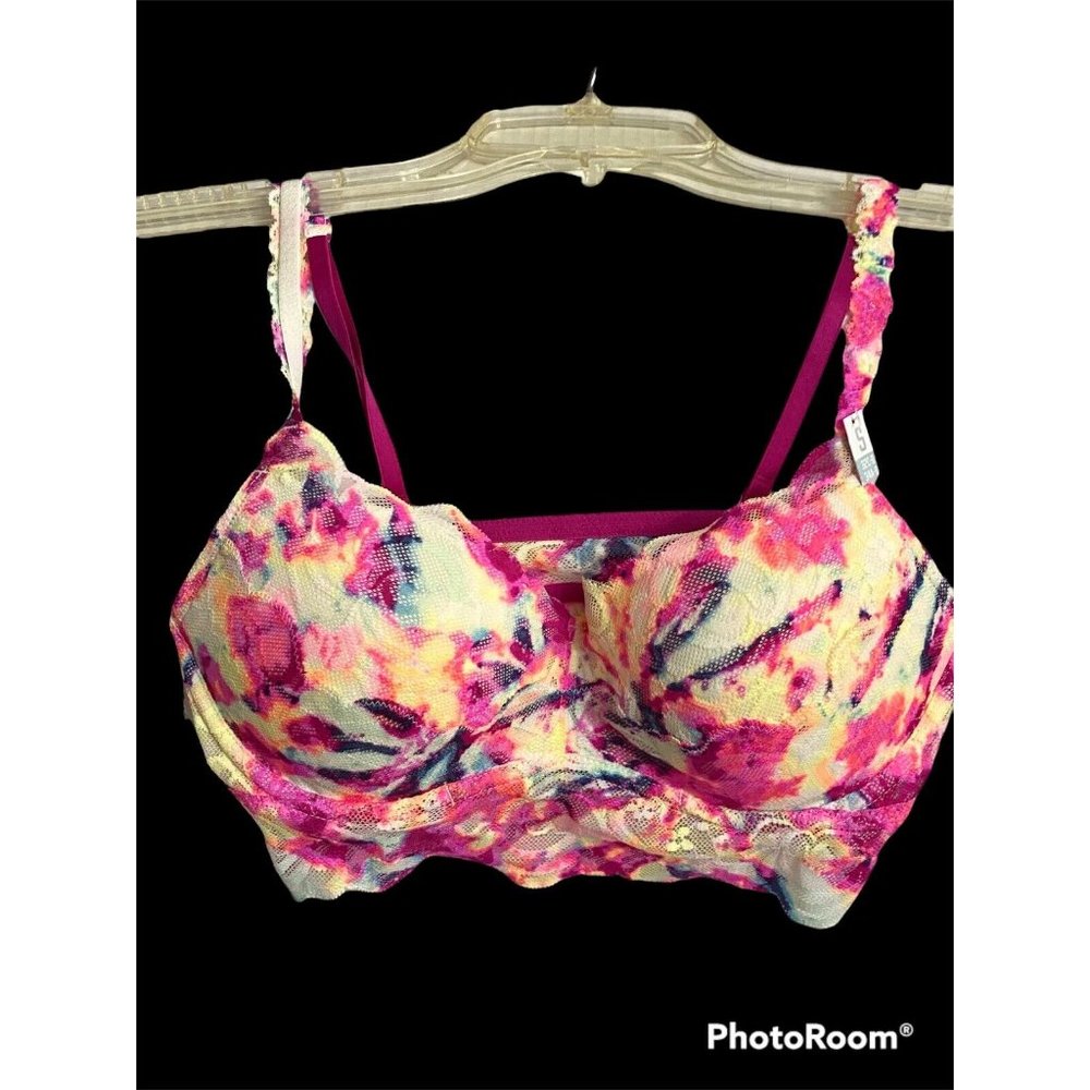 Victoria's Secret PINK Lace Push Up Bra Bralette  Multicolor S 34 A-C‎ 32 C-D